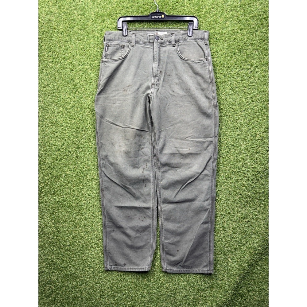 Carhartt Pants Mens 36x32 Green FR Flame Resistant Work Utility FRB159-MOS